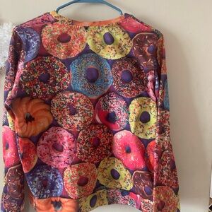 Colorful Donut Print Sweatshirt